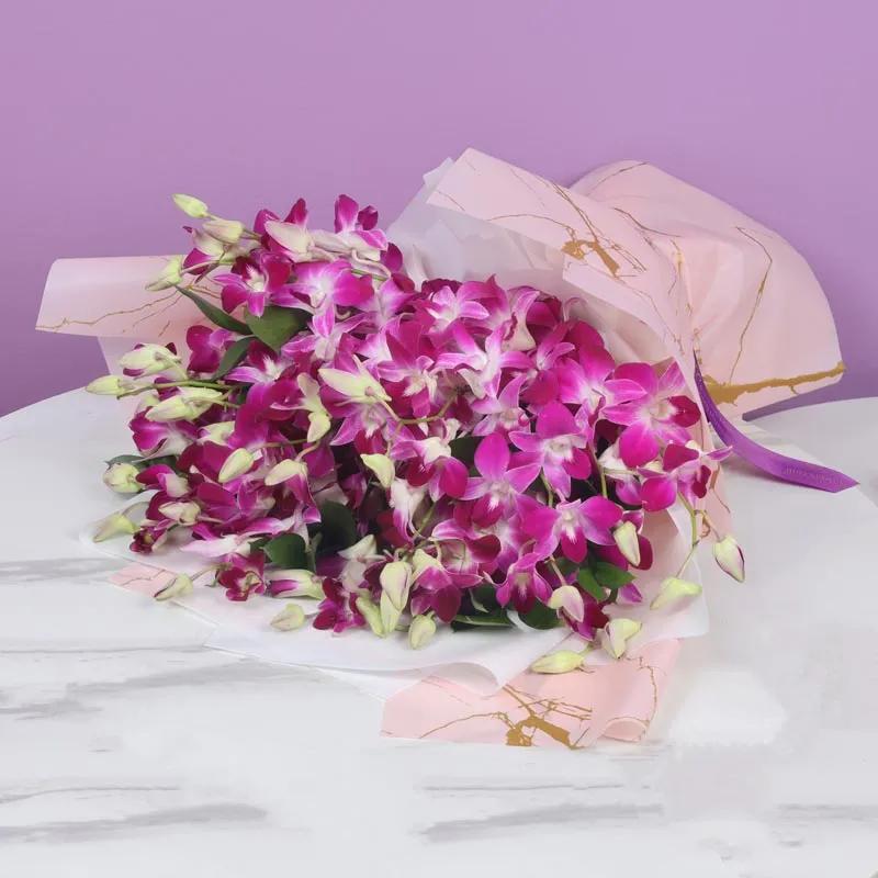 15 Purple Orchid Love Bouquet
