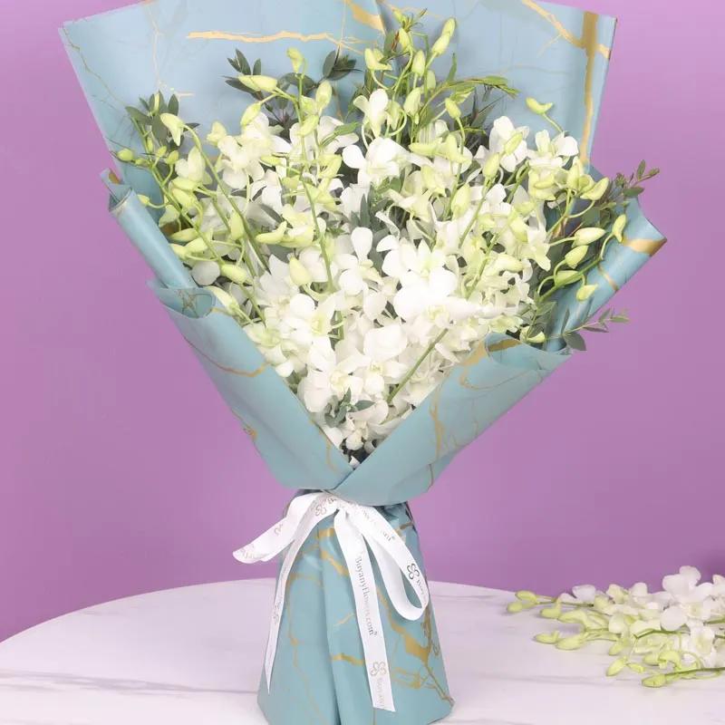 15 White Orchid Bouquet