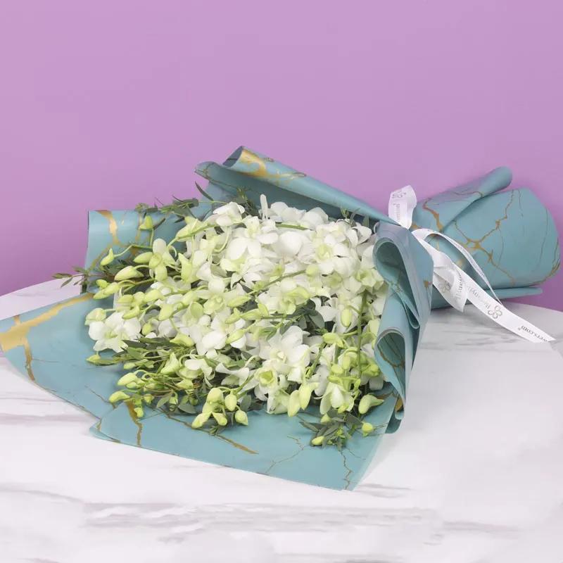 15 White Orchid Bouquet