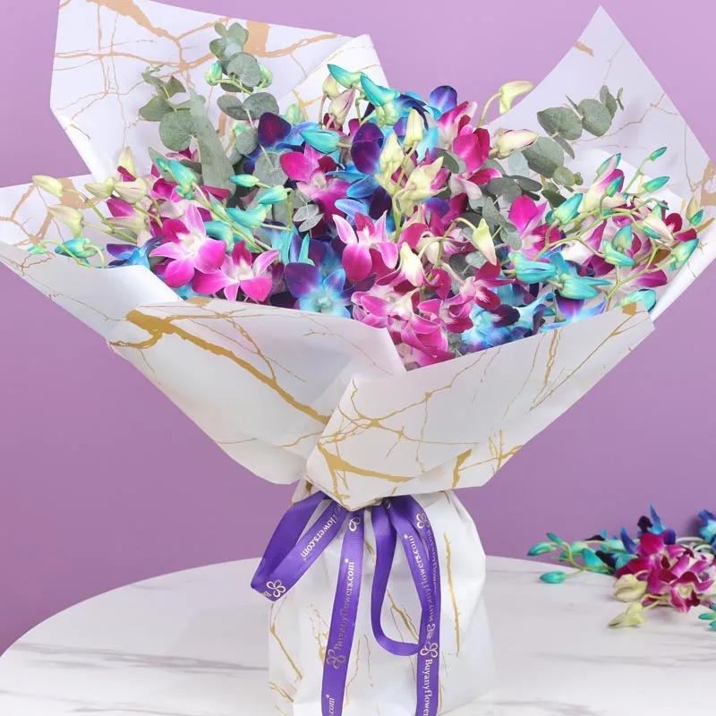 21 Purple and Blue Flower Bouquet