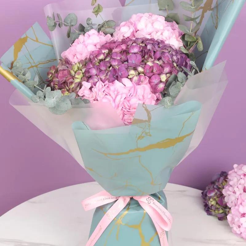 5 Pink and Purple Hydrangea Bouquet