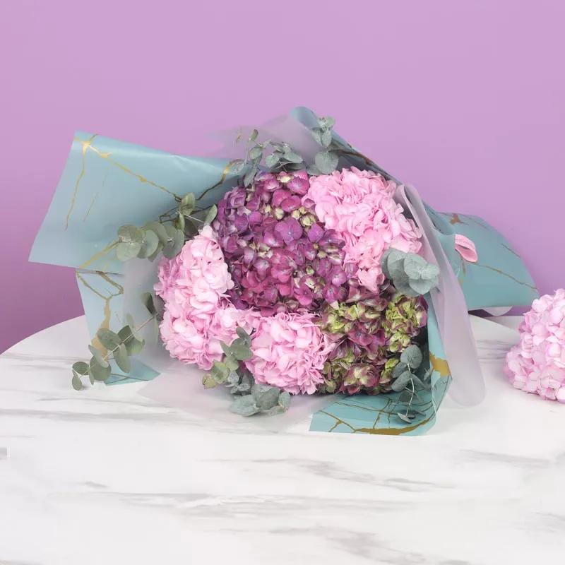 5 Pink and Purple Hydrangea Bouquet