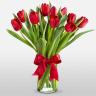 Love 11 Red Tulips Vase