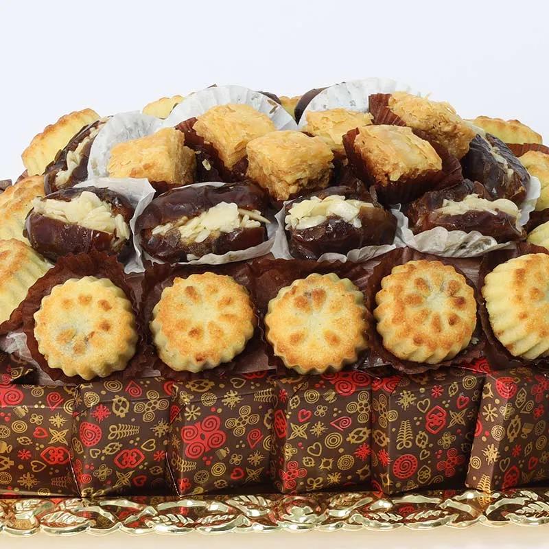 All 4 Dessert Golden Rectangle Tray Red
