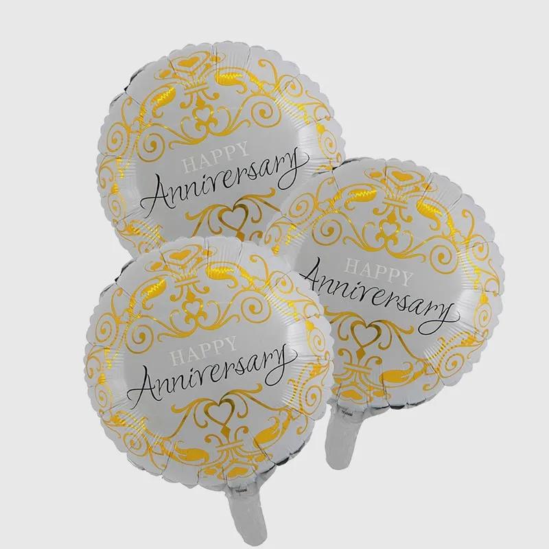 Anniversary Foil Helium Balloons 3 Pcs