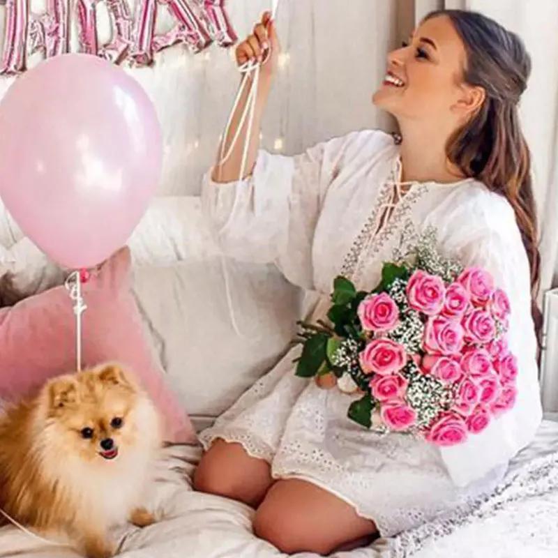 Balloons and Floral Birthday Surprise