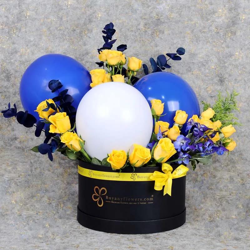 Balloons and Flower Box