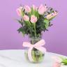 Belle 11 Pink Tulips Vase