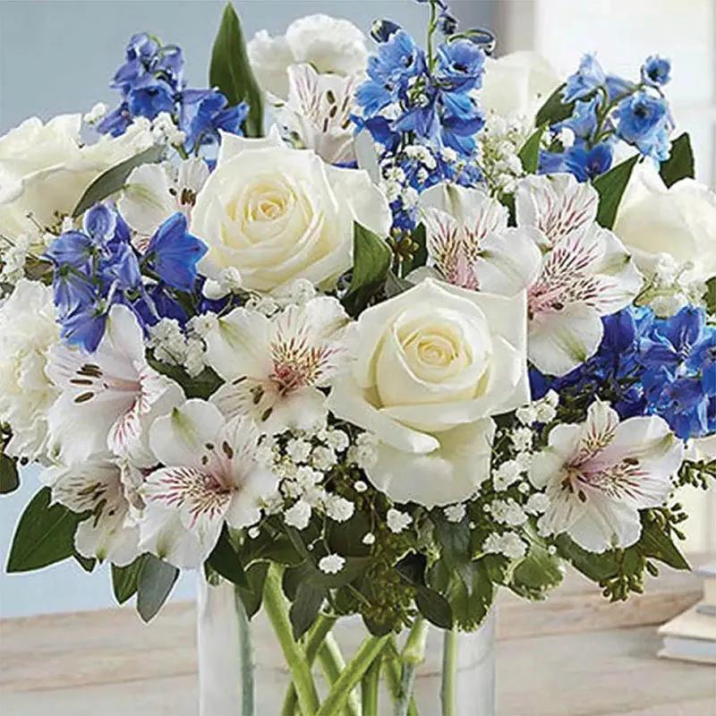 Blue and White Flower Arrangement