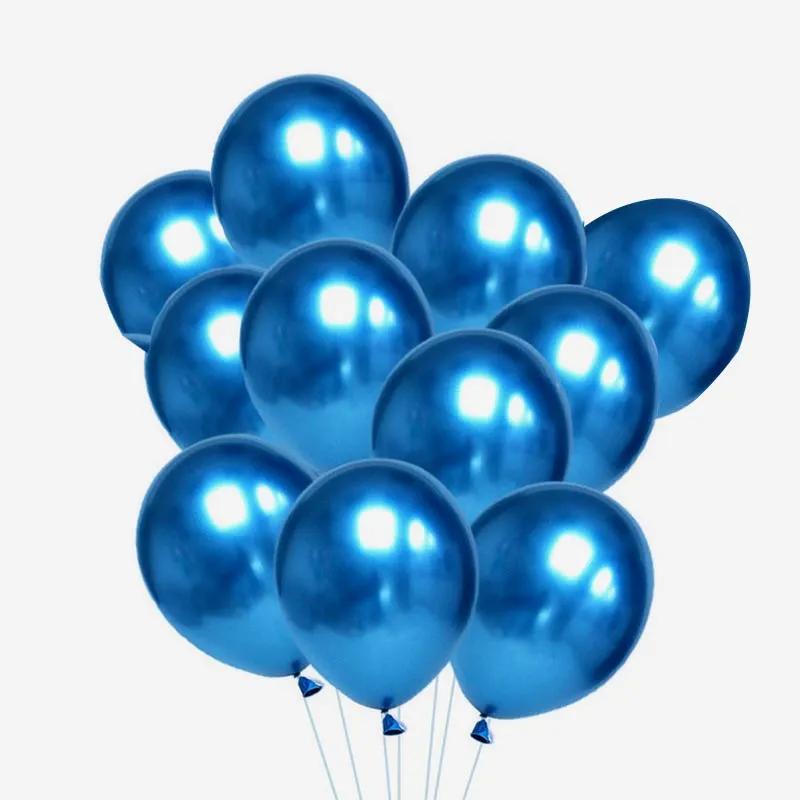 Blue Chrome Balloons 10 Pcs