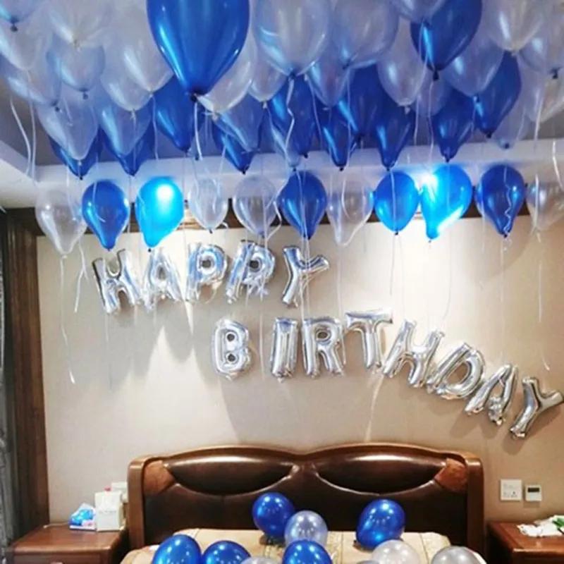 Blue N Silver Birthday Balloon Decor