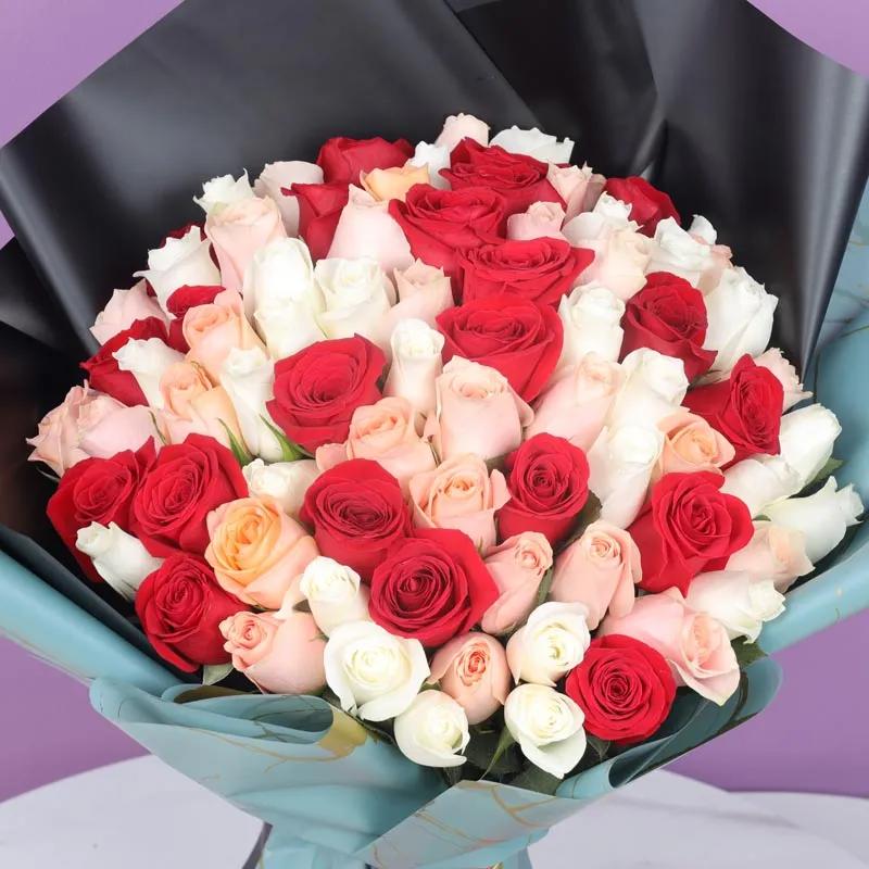 Bold and Beautiful 75 Roses Bouquet
