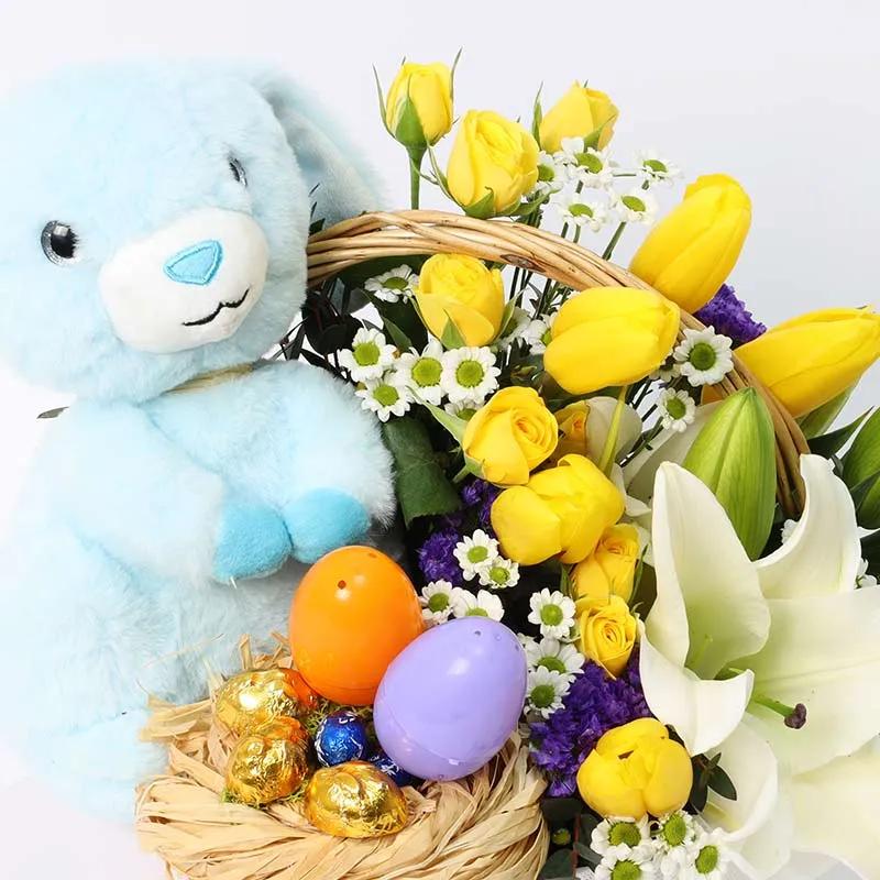 Bunny in the Basket Blue