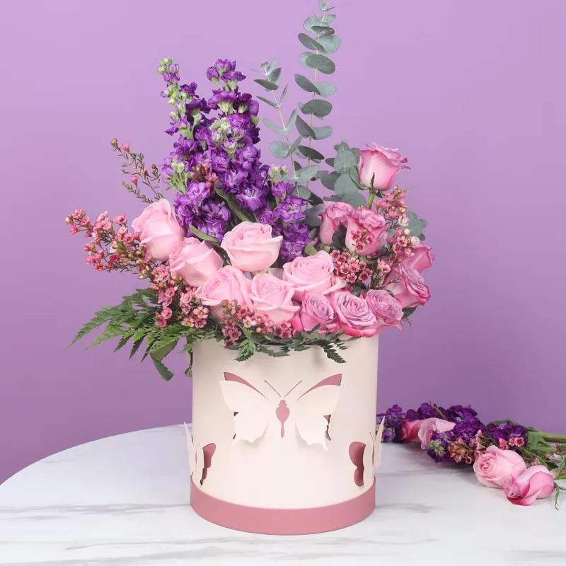 Butterfly Pink and Purple Flower Box