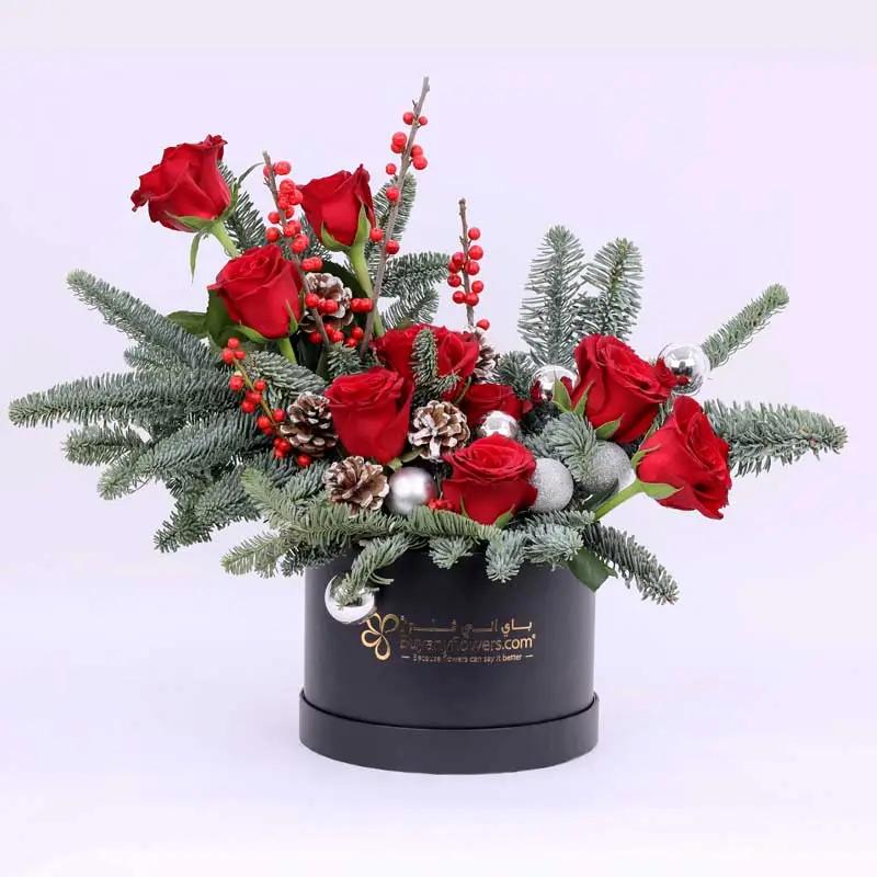 Christmas Red Roses Flower Box