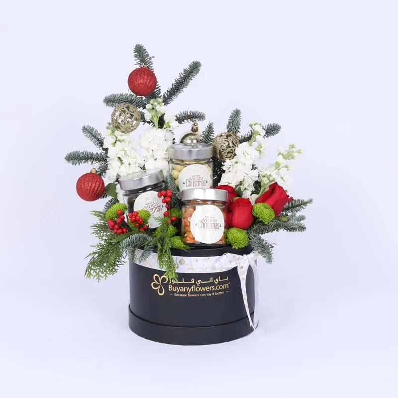 Christmas Snacks Flower Hamper