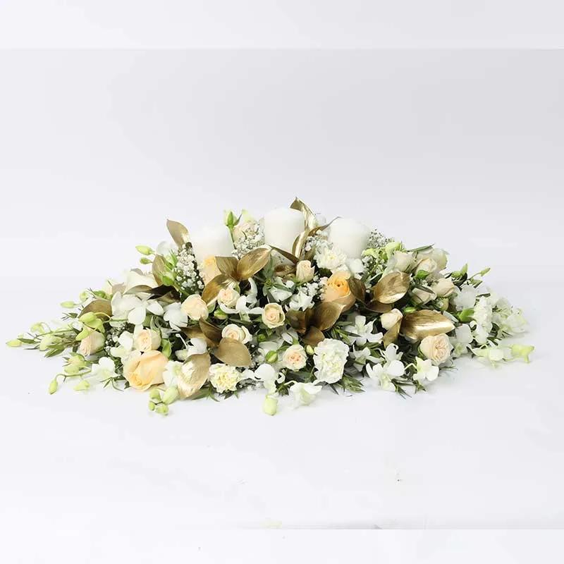 Cluster Peach N White Table Arrangement