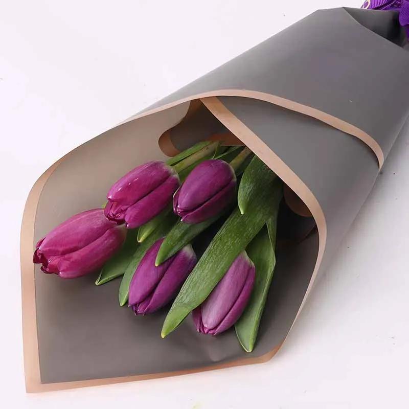 Dark Beauty 5 Purple Tulips