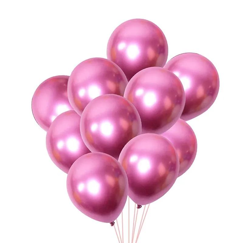 Dark Pink Chrome Balloons 10 Pcs