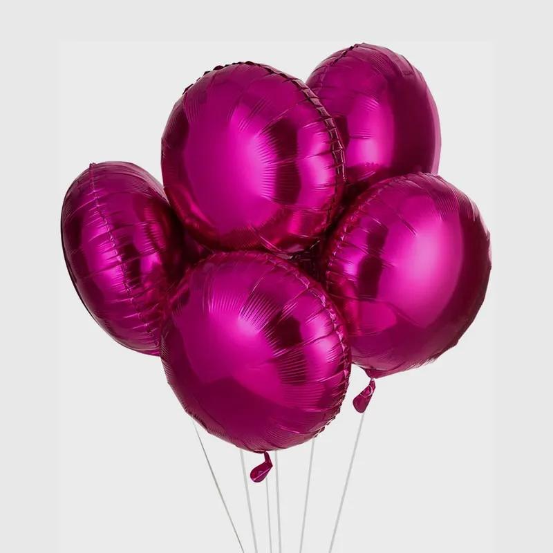 Dark Pink Helium Foil Balloons 6 Pcs