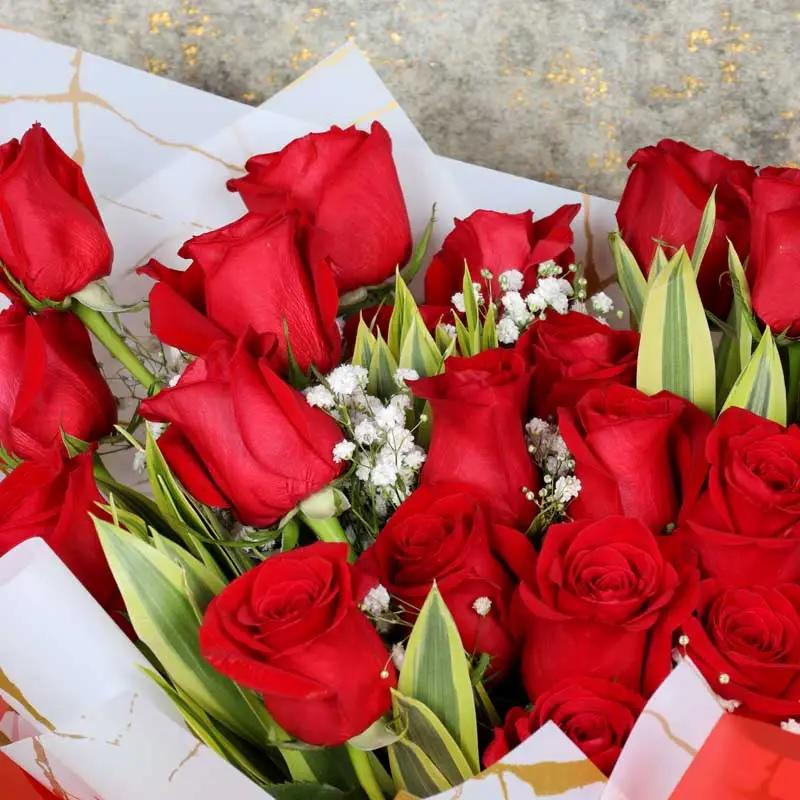 Deep Emotions 21 Red Roses Bouquet