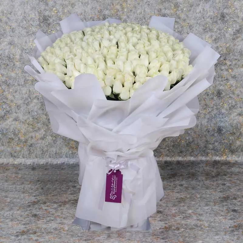 Delicate 201 White Roses Bouquet
