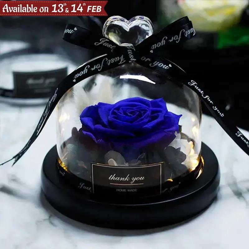 Designer Blue Preserved Rose with Box