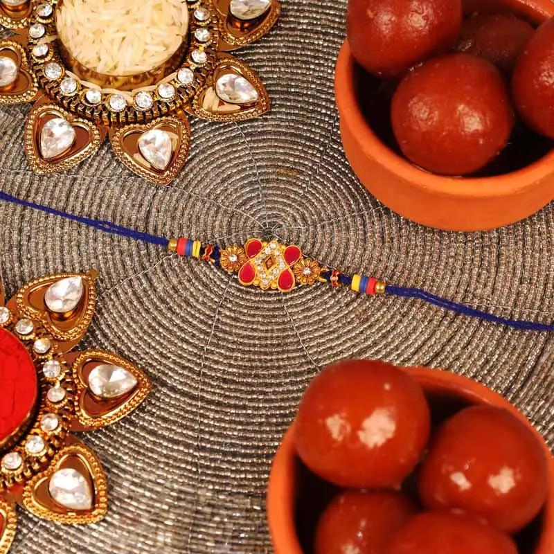 Designer Kundan Rakhi and Gulab Jamun