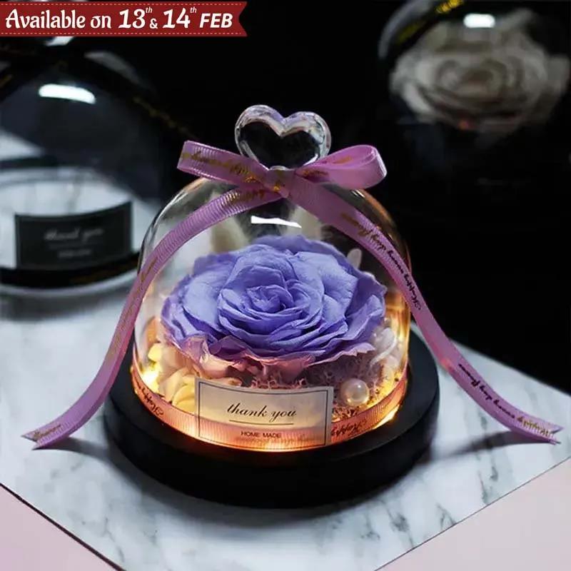 Designer Purple Preserved Rose with Box
