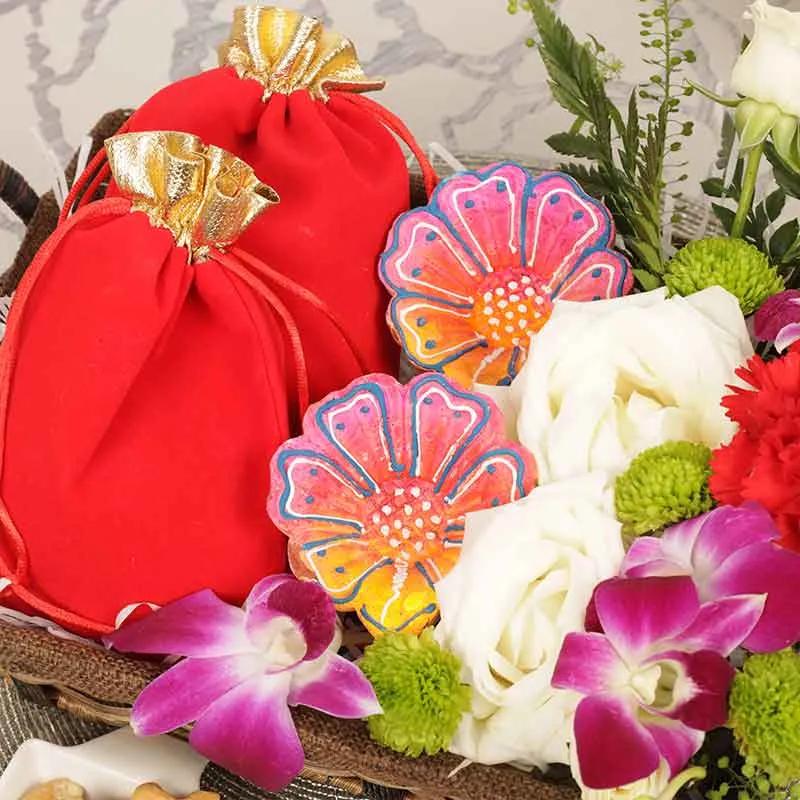 Diwali Nuts Floral Hamper