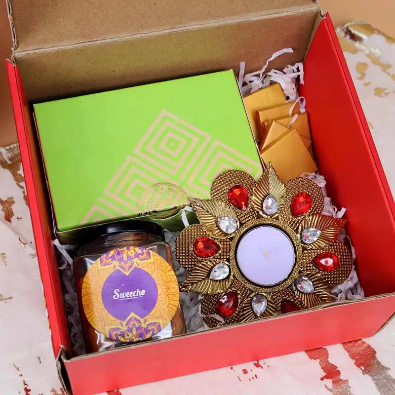Diwali Sweets and Savoury Red Gift Box