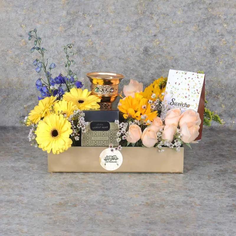 Eid Floral Hamper Golden