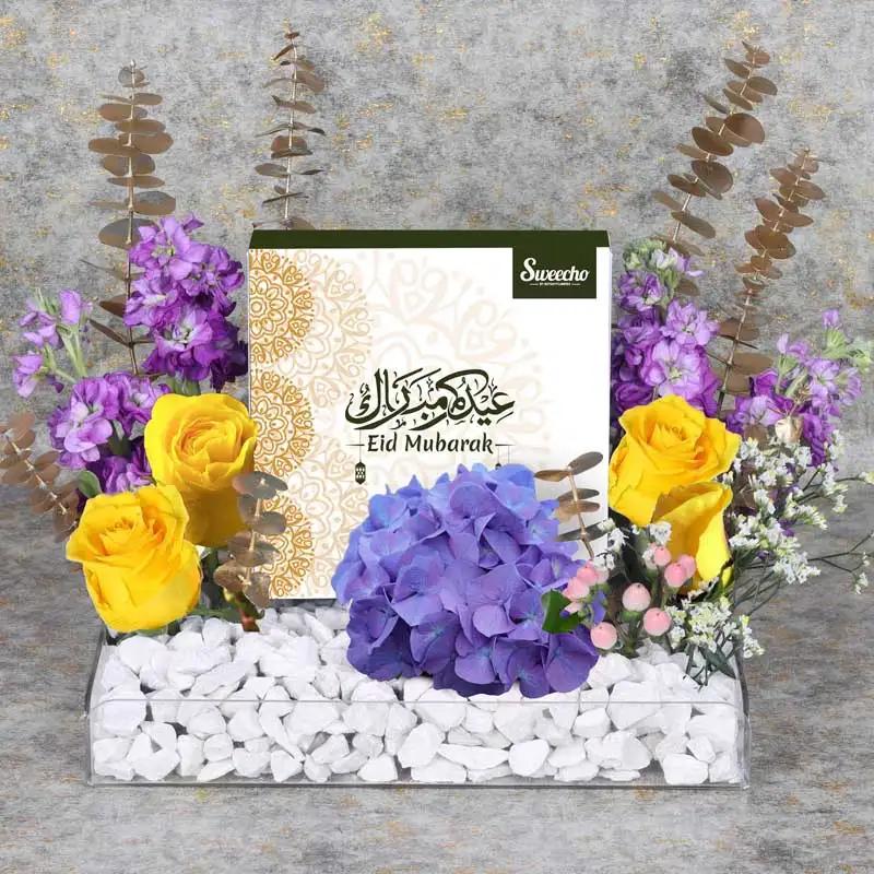 Eid Flower Chocolate Tray Green