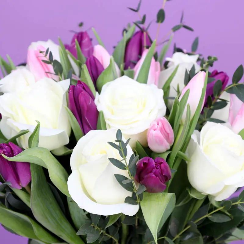Elegant 35 Roses and Tulips Vase