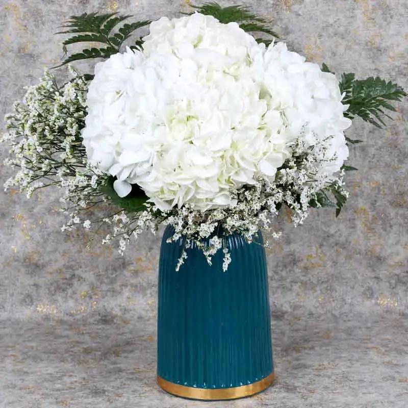 Elegant White Hydrangea Arrangement
