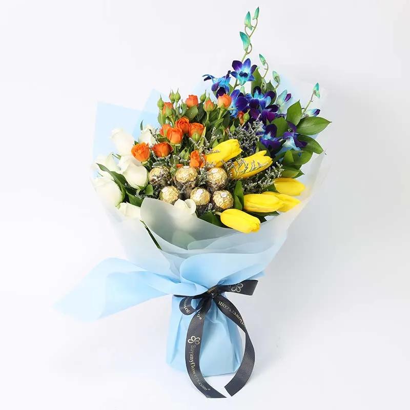 Floral Blessings Bouquet Blue