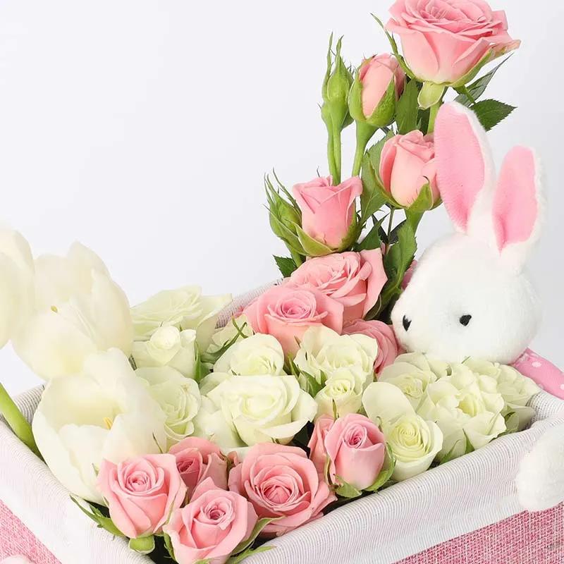 Floral Bunny Box Pink