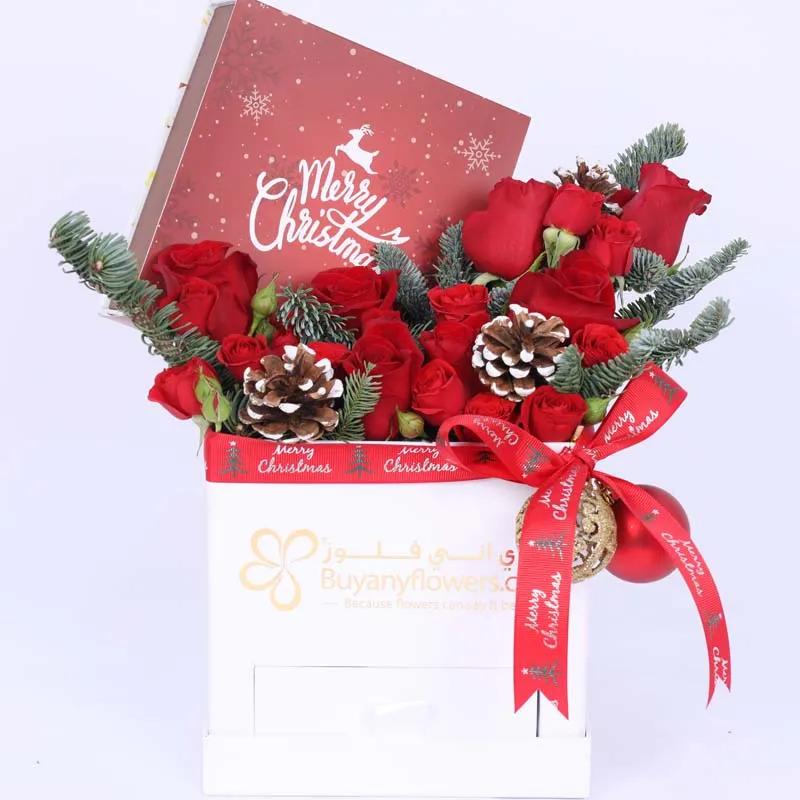 Floral Choco Christmas Wishes Red