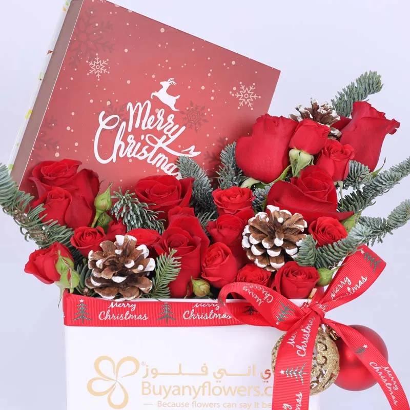 Floral Choco Christmas Wishes Red