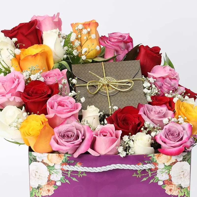 Floral Hue Bateel Dates Arrangement