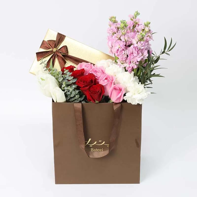 Floral Row Bateel Dates Arrangement