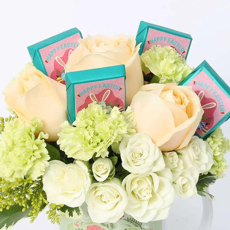 Flowers and Chocolates in Easter Mug
