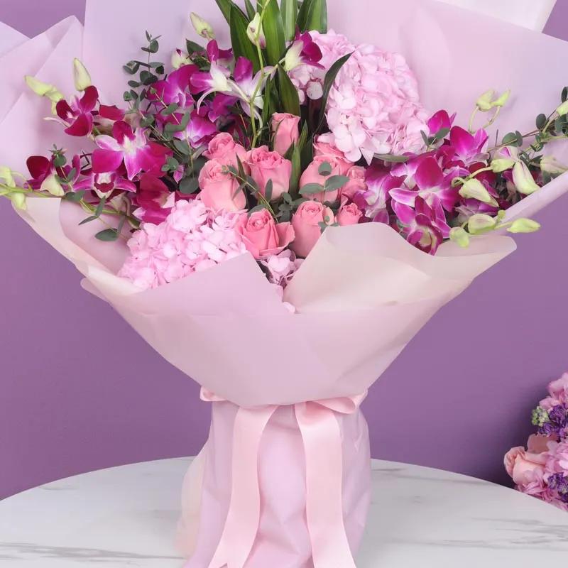 Forest Pink and Purple Flower Bouquet