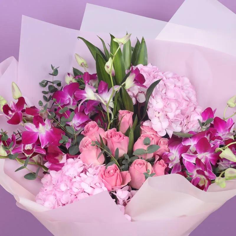 Forest Pink and Purple Flower Bouquet