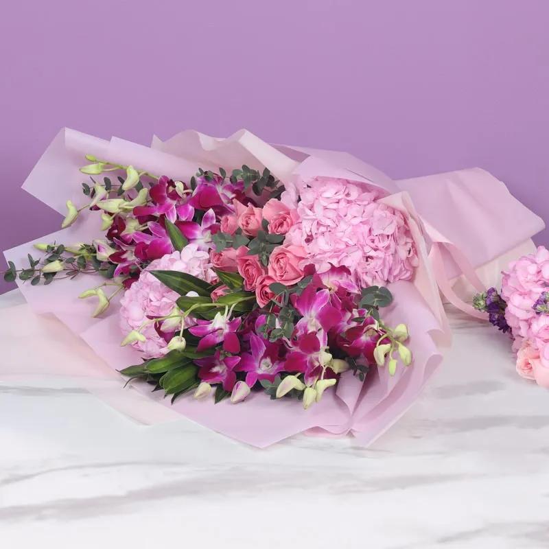 Forest Pink and Purple Flower Bouquet