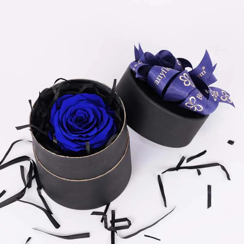 Forever Blue Roses in Black Box