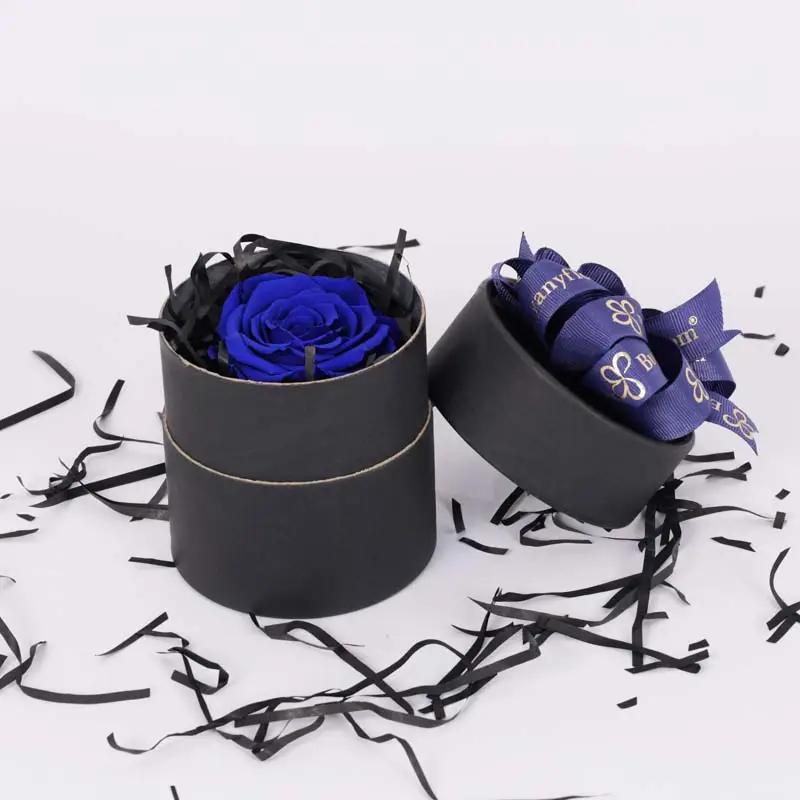 Forever Blue Roses in Black Box