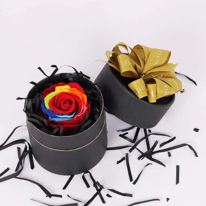 Forever Rainbow Roses in Black Box
