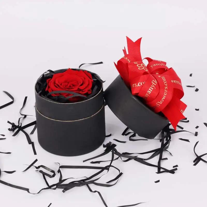 Forever Red Roses in Black Box