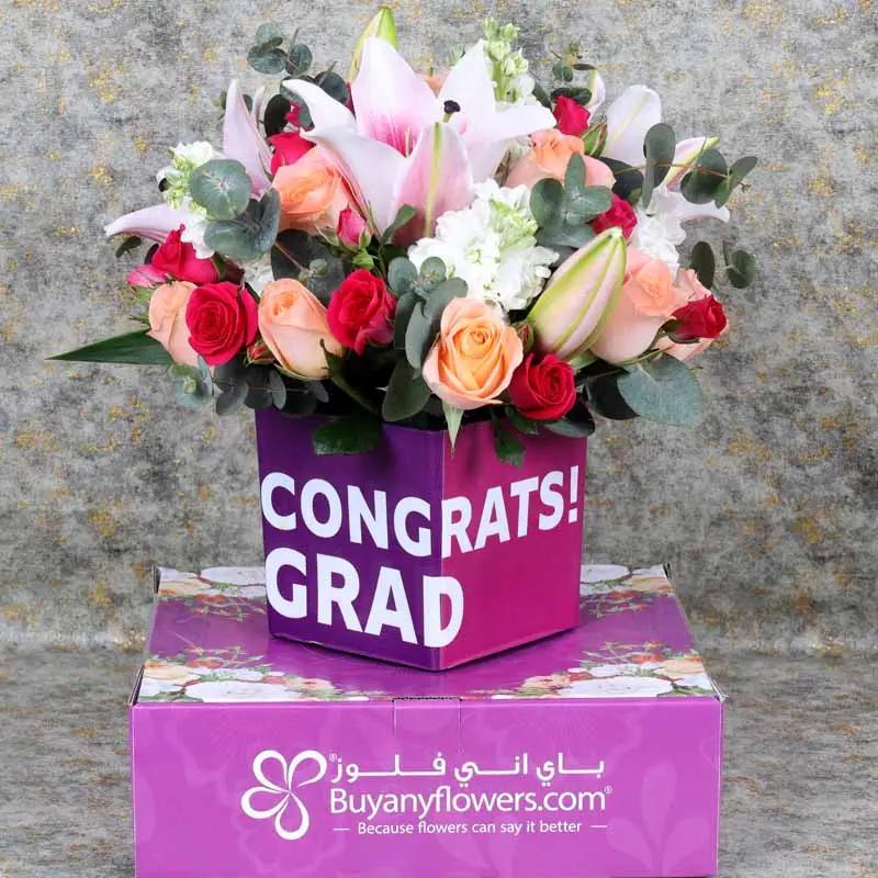 Graduation Flower Vase English